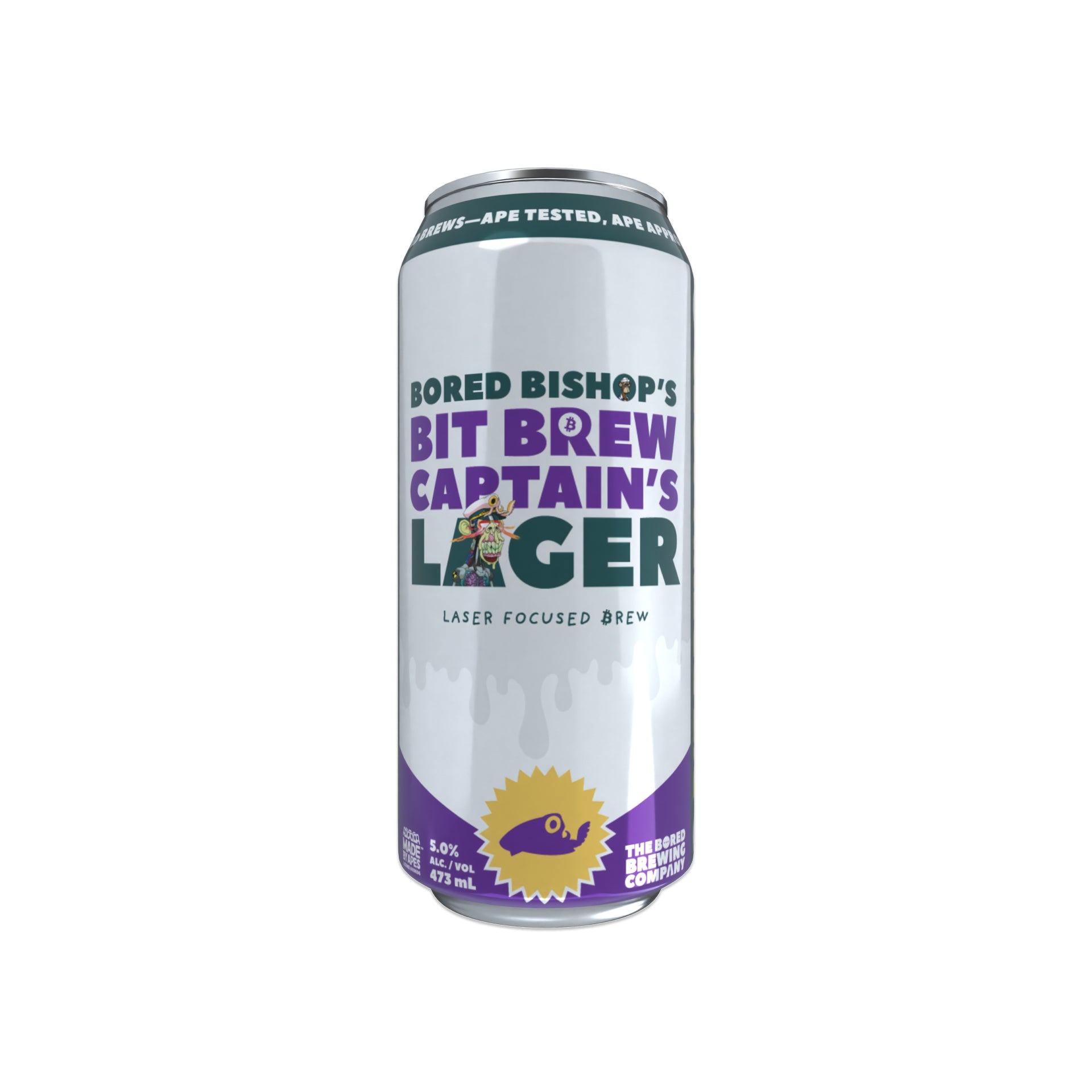 Bit Brew Captain's Lager can on white background